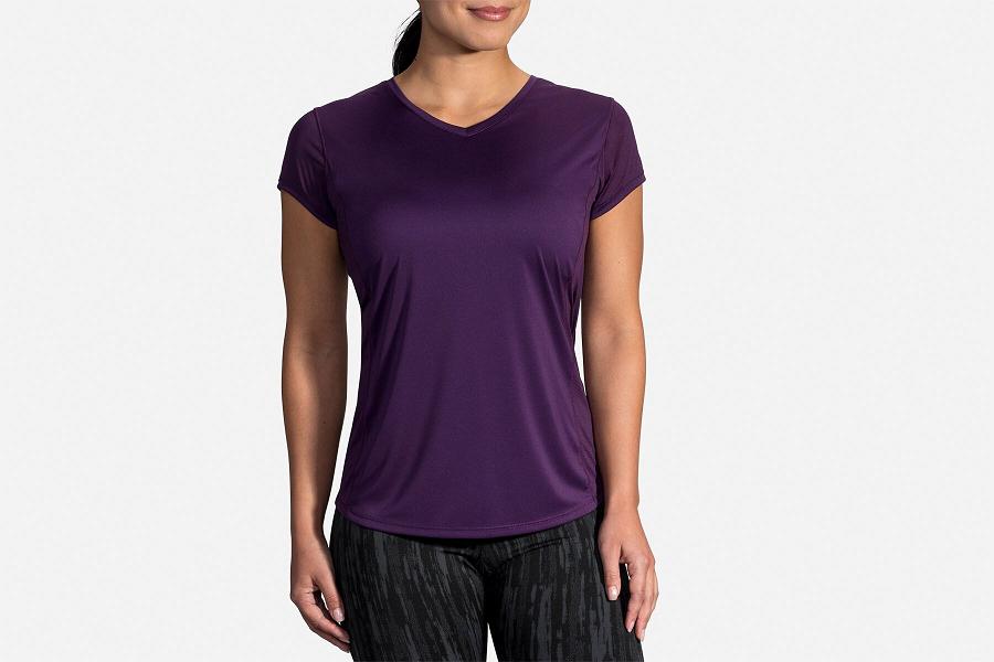 Brooks Stealth Women T-Shirts & Running Shirt Purple SXM972345